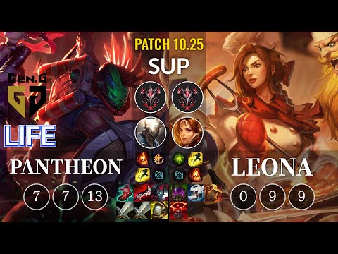 GEN Life Pantheon vs Leona Sup - KR Patch 10.25