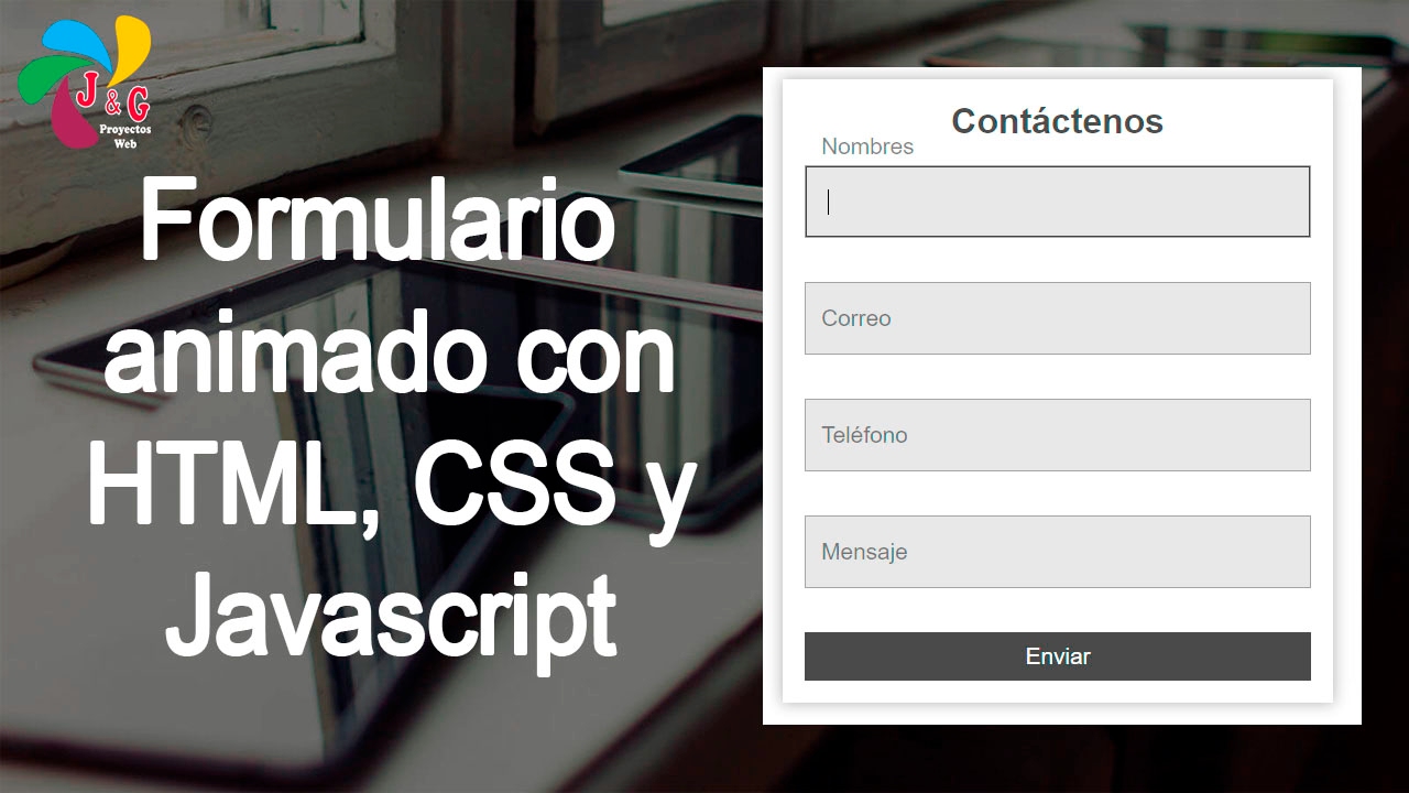 Formulario animado con HTML, CSS y Javascript