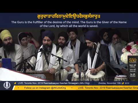 009 Toronto Nov. 2019 Saturday Evening - Bhai Parminder Singh Jee Delhi