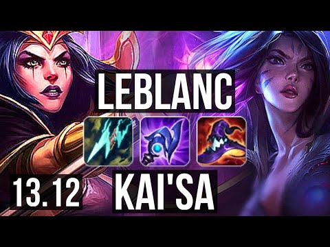 LEBLANC vs KAI'SA (MID) | 10/1/10, 1.6M mastery, Legendary, 300+ games | EUW Master | 13.12