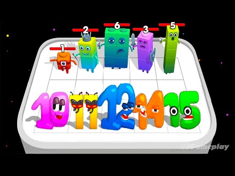 Merge Number Block Run vs Merge Number Lore Run ⭐ Merge Battles abc...xyz 1234567890