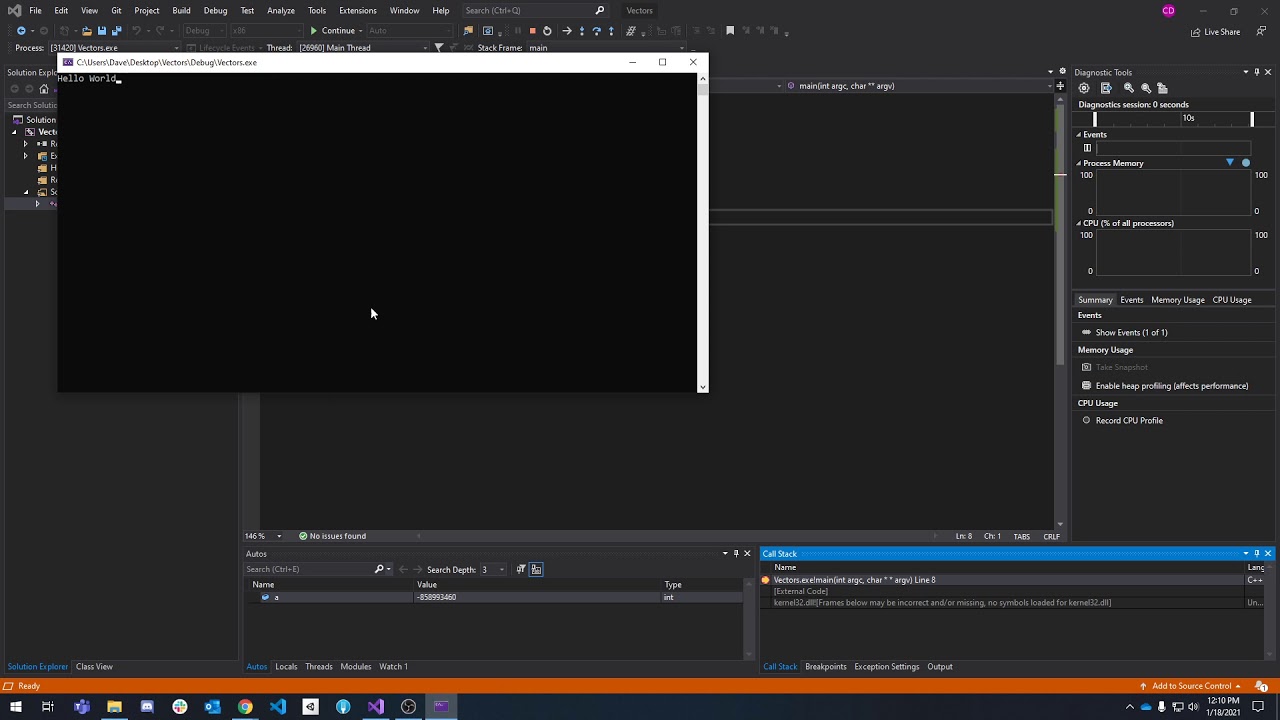 C++ Debugging in Visual Studio
