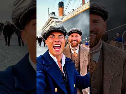 RONALDO E MESSI IN GITA SUL TITANIC: LA NAVE AFFONDA MA IL SIUUU NO! 😂🚢#ronaldoai #cr7 #ronaldo