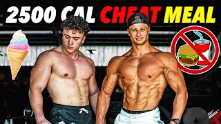 2500 CALORIE CHEAT MEAL WORKOUT W/ WHEEZE!! | Road to Natty Pro