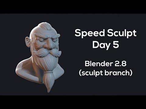 Sculpting timelapse | Day 5 | Dwarf | Blender 2.8 (Sculpt branch)