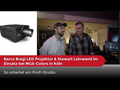 So arbeitet ein Profi-Studio: Barco Bragi LED Projektor & Stewart Leinwand im Einsatz bei MGS-Colors