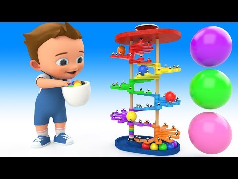 Ping Pong Color Balls Slider Wooden Toy Set 3D - Learning Colors for Children Baby Play Balls Toys