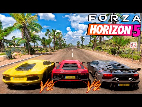 Forza Horizon 5 - Lamborghini Aventador SVJ VS Lamborghini Aventador SV VS Lamborghini Aventador