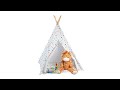 Tipi Zelt Kinder Blau - Orange - Weiß - Holzwerkstoff - Textil - 115 x 160 x 115 cm