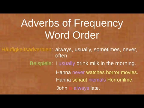 Adverbs of Frequency Word Order