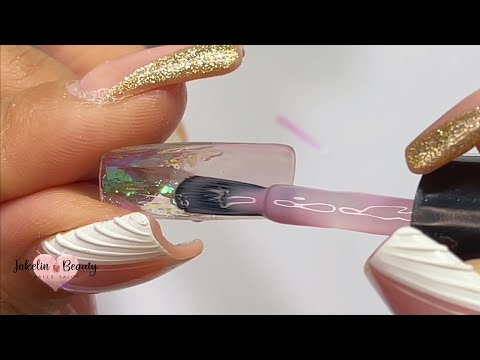 💖ENCAPSULADO DE SOFT GEL CON PAPEL HOLÓGRAFICO✨💅 #encapsuladosoftgel #uñasbrillantes