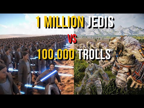 1 MILLION Laser Knights (Jedi) vs 100.000 Trolls - Ultimate Epic Battle Simulator 2 | UEBS 2