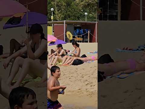 Barcelona Beach ⛱️ 😍 ⛱️ ☂️ 🏖 🌊 ⛱️ ☂️ 🏖 🌊 #beach #travelvlog #travel #youtubeshort