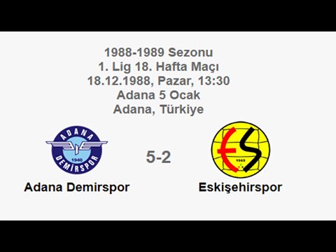 Adana Demirspor 5-2 Eskişehirspor [HD] 18.12.1988 - 1988-1989 Turkish 1st League Matchday 18