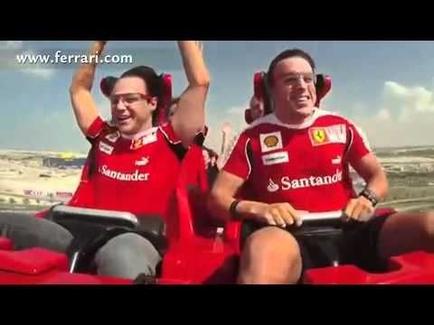Fernando Alonso and Felipe Massa ride Formula Rossa - Fastest roller coaster in the world