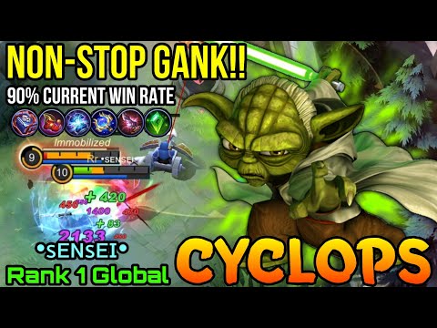 NonStop Roam & Gank Cyclops 90% Current Win Rate! - Top 1 Global Cyclops by •sᴇɴsᴇɪ• - MLBB