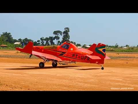 Embraer EMB-202 Ipanema decolando no Aeródromo de Vera, Mato Grosso.