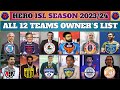 🏆HERO ISL ALL TEAMS- OWNER'S and CHAIRMAN'S LIST 2023/24⚽ HERO ISL SEASON 10 ALL TEAMS OWNER'S 2023✅