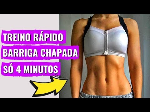 TREINO RÁPIDO BARRIGA CHAPADA EM 4 MINUTOS! Treino Abdominal Completo Para Ter a Barriga Chapada