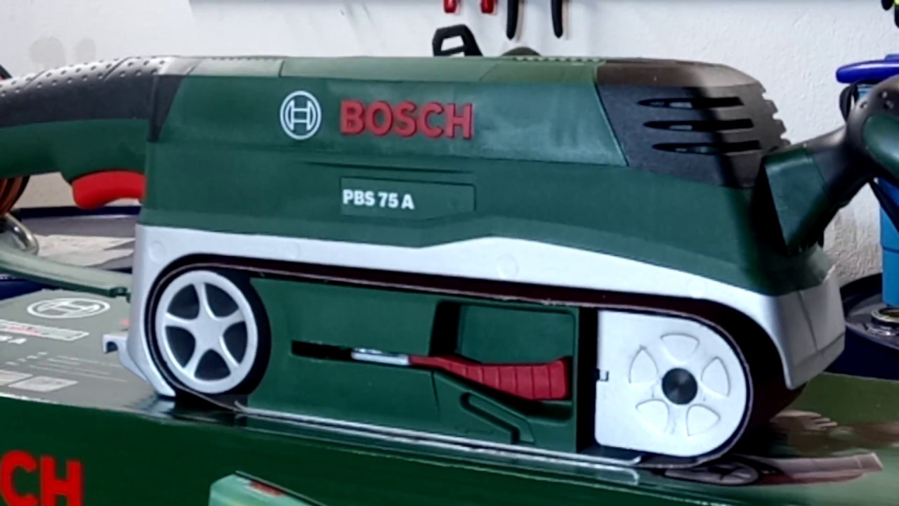 Лентов шлайф Bosch PBS 75 A 710W бандшлайф – видео
