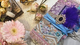 SOLD Journal flip through - junk journal, art jourbal, bohemian style journal, vintage ephemera