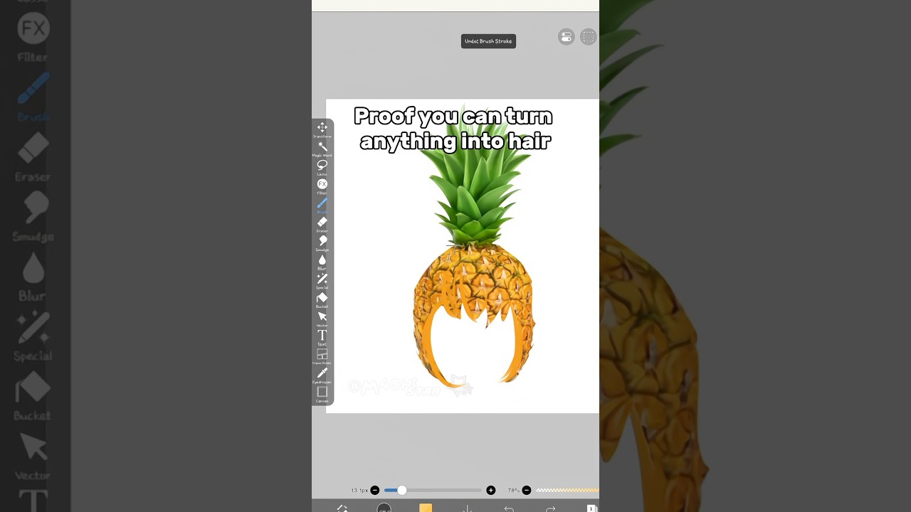 Proof u can turn anything in hair🍍 PART2 #art #artist #foryou #drawing #ibispaintx #shorts