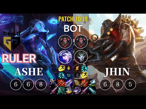GEN Ruler Ashe vs Jhin Bot - KR Patch 10.19