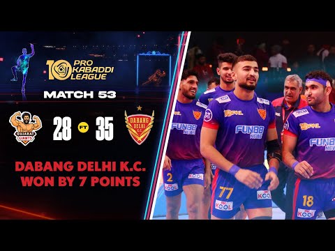 Delhi Held Nerves to Fetch an Important Win Against Gujarat | PKL 10 Highlights Match #53