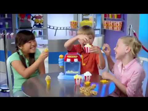 Moon Dough Snack Shop Movie Theater Popcorn Machine Make Play Doh Ice Cream Sundae Pretzels