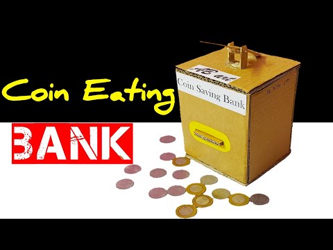 How to make box eating coin - saving coin bank DIY