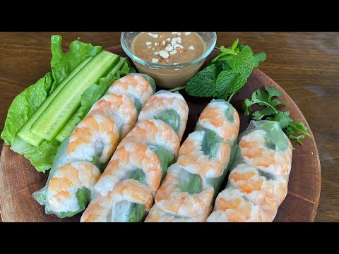 Vietnamese Shrimp Spring Rolls with Peanut Dipping Sauce