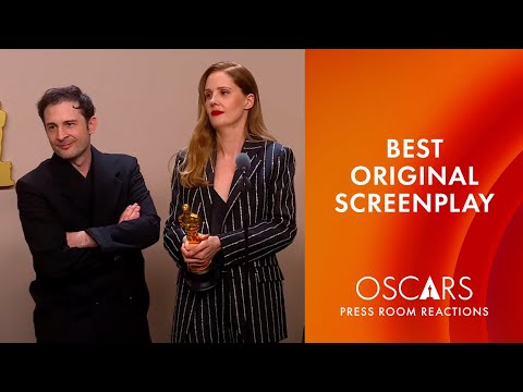 Best Original Screenplay | 'Anatomy Of A Fall' | Oscars 2024 Press Room Speech