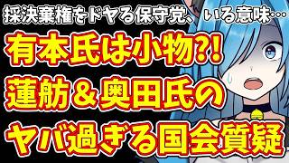 【日本保守党】採決棄権をドヤる保守党、いる意味…＆有本氏は小物?!蓮舫＆奥田氏のヤバ過ぎる国会質疑