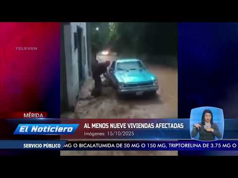 Lluvias causan anegaciones en varios lugares de Mérida - El Noticiero emisión meridiana 16/10/25