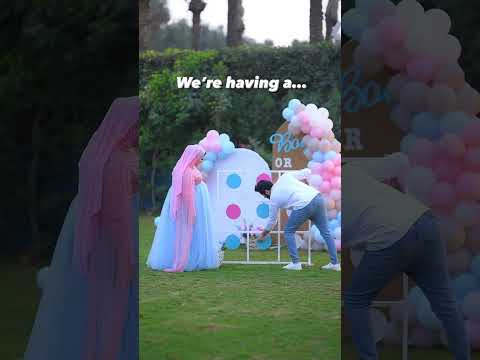 Cute baby gender reveal ❤️💙 #genderparty #boyorgirl #genderreveal #shorts