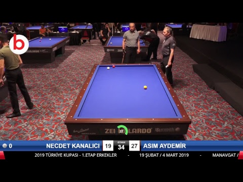 NECDET KANALICI & ASIM AYDEMİR Bilardo Maçı - 2019 TÜRKİYE KUPASI 1. ETAP ERKEKLER-6.ÖN ELEME