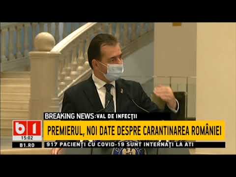 Stiri B1  Scenariul carantinarii pe sectoare Ludovic Orban   30 octombrie 2020