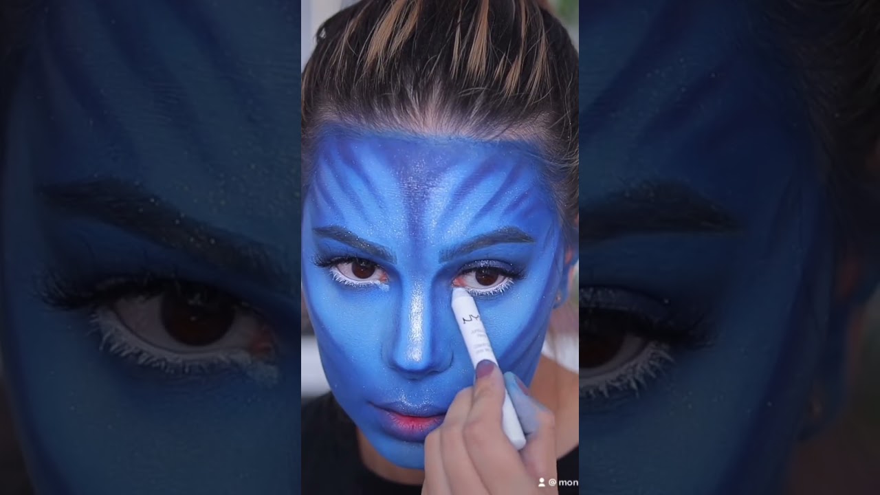 AVATAR MAKEUP 💙 #avatarmakeup #avatar2 #avatar #makeuplook #makegp #makeupartist #makeuptutorial