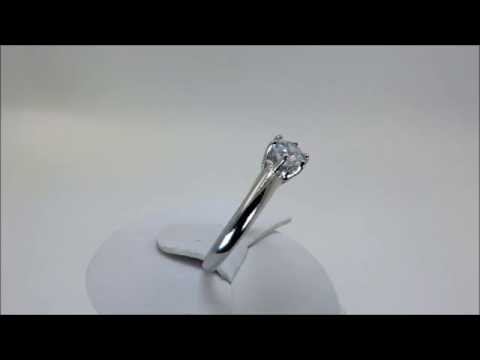 9 CT White Gold CZ Solitaire Engagement Ring (00064)