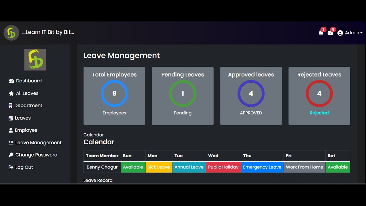 Employee Leave Management System | Full Stack Project using Angular & Spring Boot