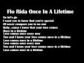 Flo Rida Once In A Lifetime - Lyrics