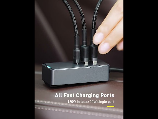 شاحن سيارة بيسوس 120 واط 4 مخارج