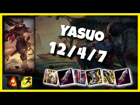 Yasuo vs Qiyana KOREAN Challenger MID (12/4/7) - v11.2