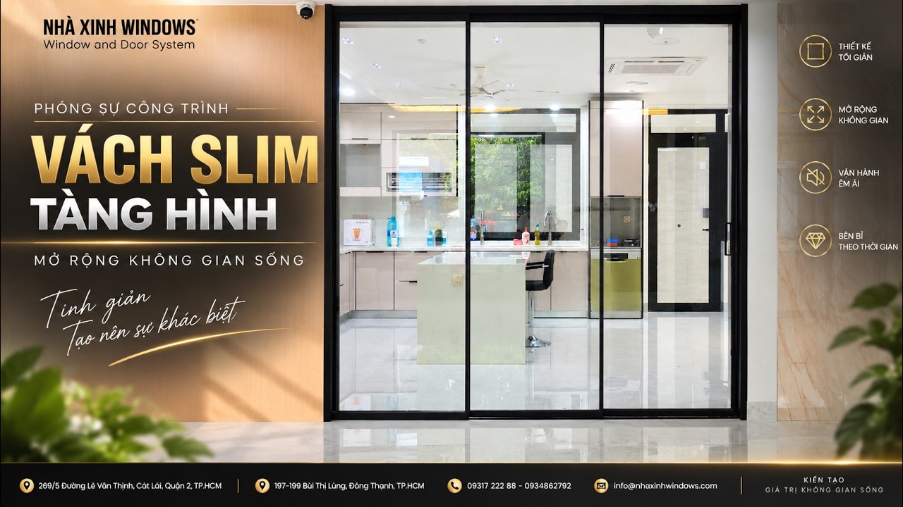 CỬA LÙA SLIM TÀNG HÌNH | Giải Pháp Mở Rộng Không Gian | Nhà Xinh Windows
