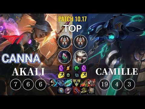 T1 Canna Akali vs Camille Top - KR Patch 10.17