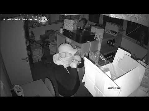 Il ladro ripreso dalle telecamere durante il furto a Gavirate