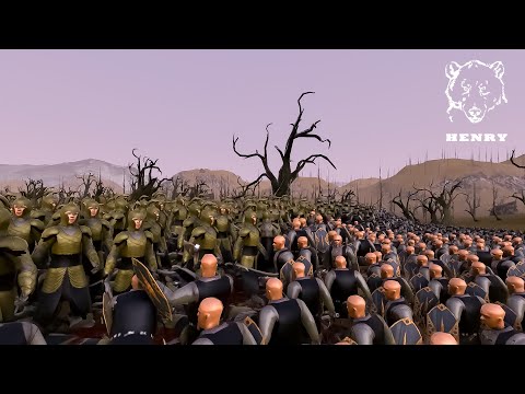 20.000 Elf Warrior No Shields vs 20.000 Dwarven Captains- Ultimate Epic Battle Simulator 2- UEBS 2