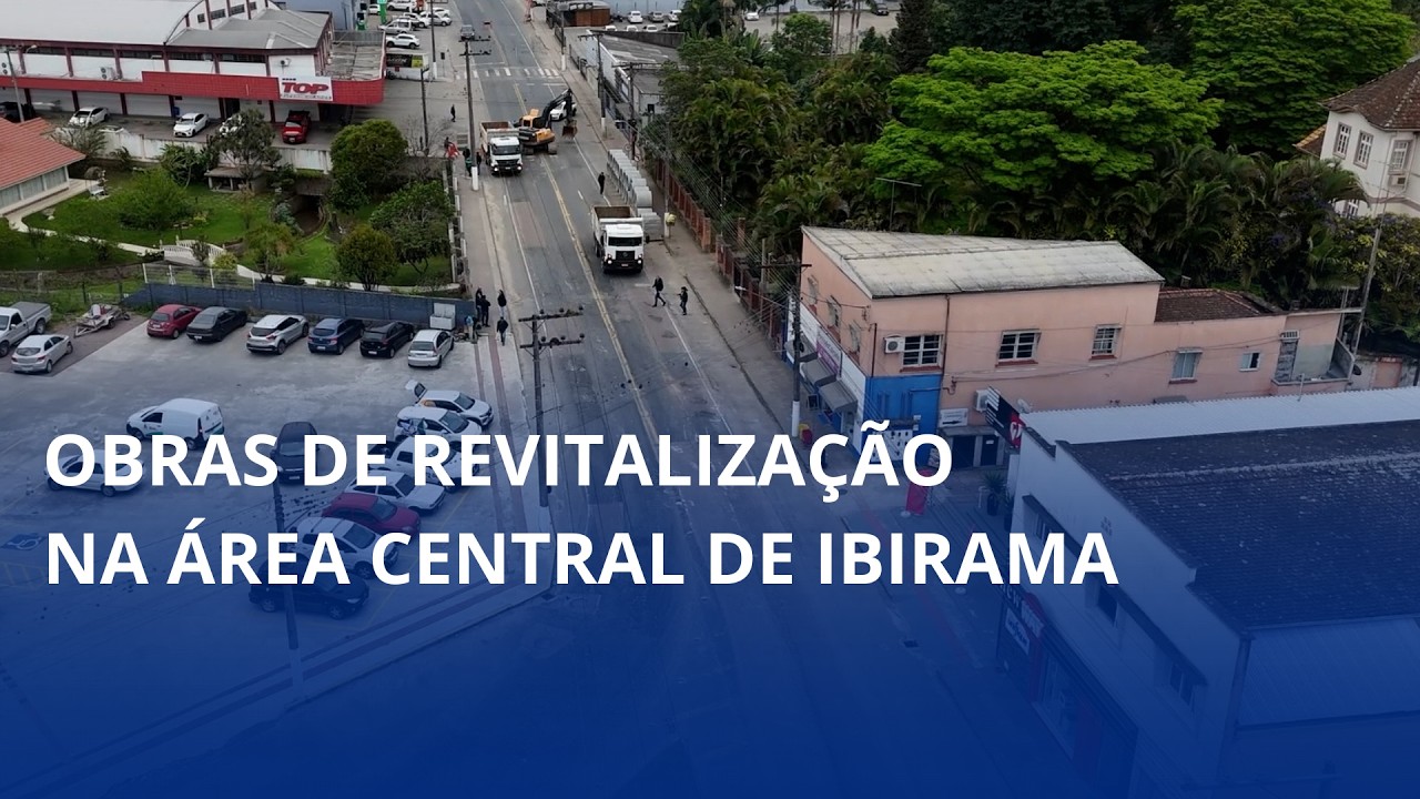 Obras de revitalização no Centro de Ibirama