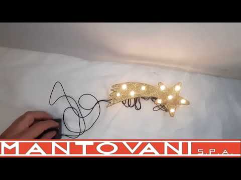 COMETA ORO GLITTER CM 18X8 CON LED A BATTERIA X 2 AA NON FORNITE PER PRESEPIO