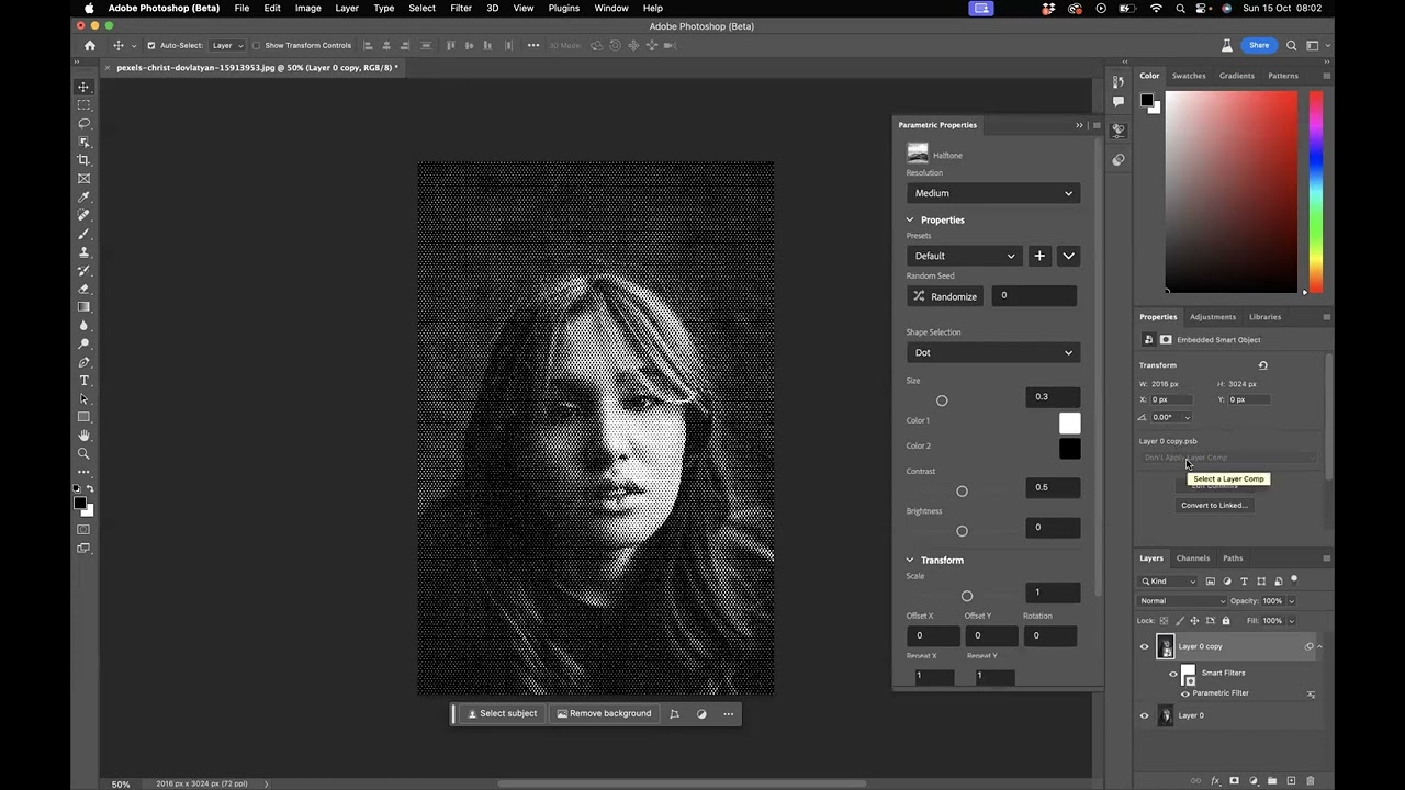 How to create Halftone Effect with one click - Adobe Photoshop Beta